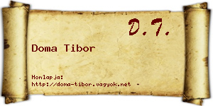 Doma Tibor névjegykártya
